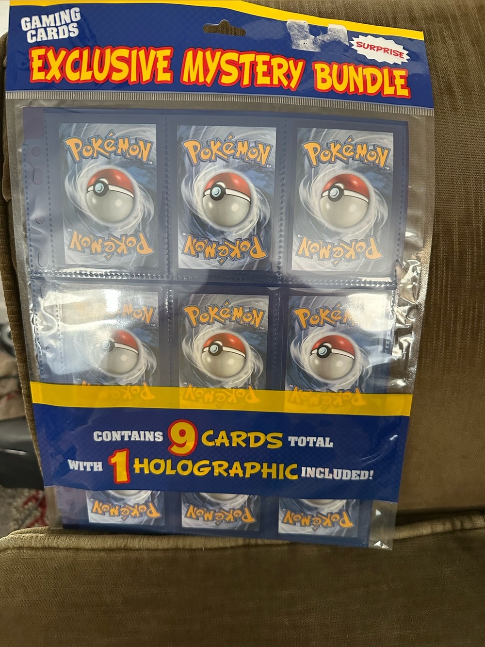 Pokémon mystery bundle pack of gaming cards 9 total and 1 holographic New